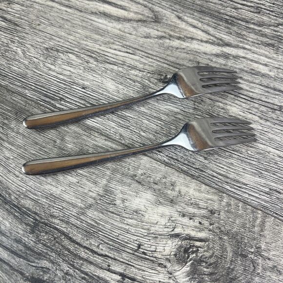 Set of 2 TWO Hampton Stainless CASSINI Salad Dessert Forks 7 1/4" Flatware - Picture 4 of 8